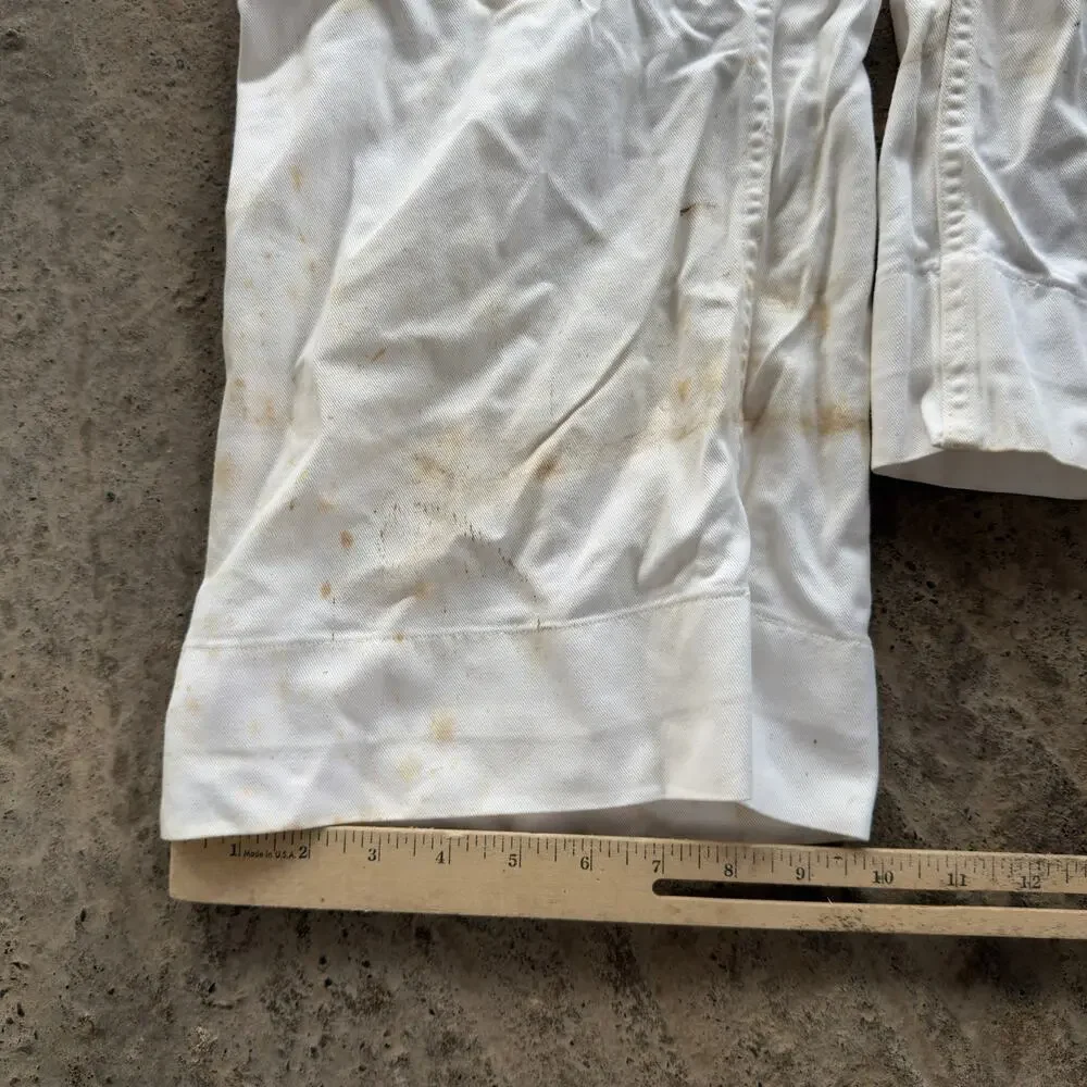 True Vintage US Navy Pants Mens 28 x 28 White Wide Leg Trousers 60s 70s Vietnam